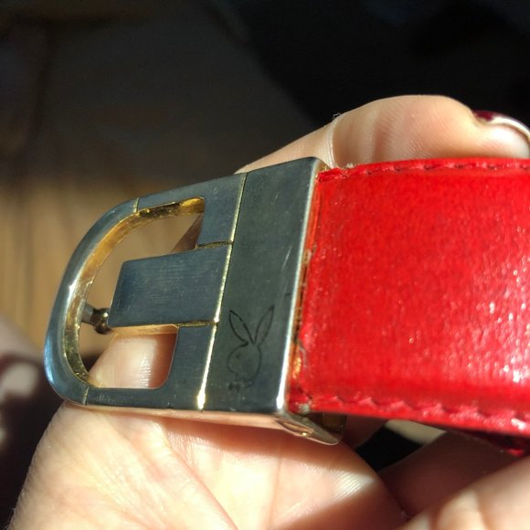Vintage 1970s Playboy Belt Red 31"-37" - Picture 6 of 7